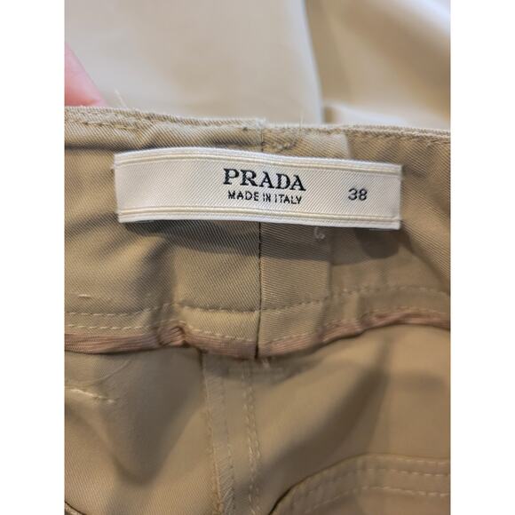 Vintage 2000' Prada Crop Beige Khaki Pants SZ 38 - Picture 10 of 12